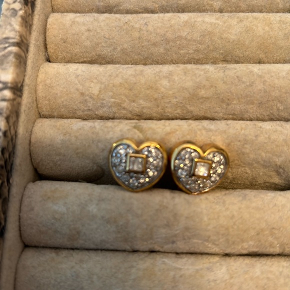 Gold / Silver heart earnings - Picture 2 of 4